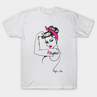 Girl Power Fighter Breast Cancer by Anne Cha T-Shirt